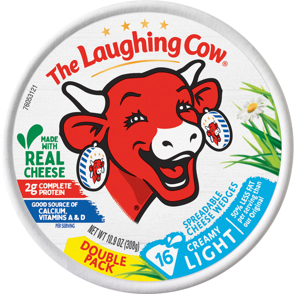 The Laughing Cow Creamy Light Spreadable Cheese Wedges - 16 ct