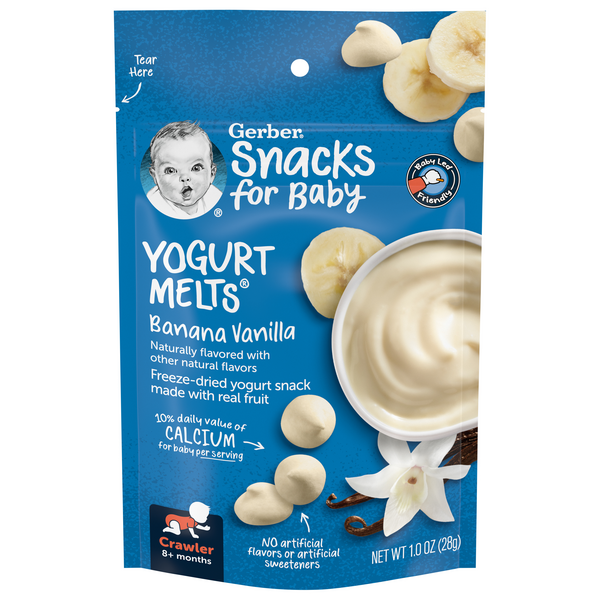 Gerber Snacks Baby Banana Vanilla Yogurt Melts 8+ Months