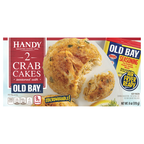 Handy Crab Cakes Seasoned with Old Bay - 2 ct Frozen