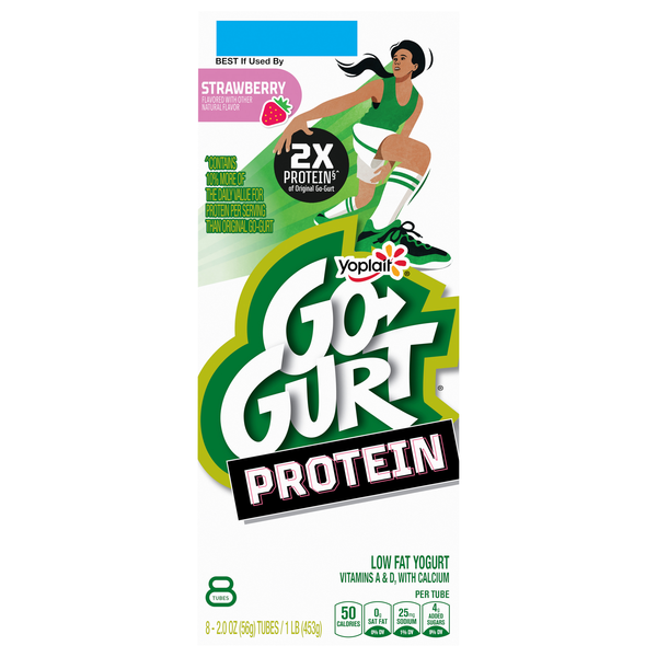 Yoplait Go-GURT Protein Lowfat Strawberry Yogurt - 8 ct