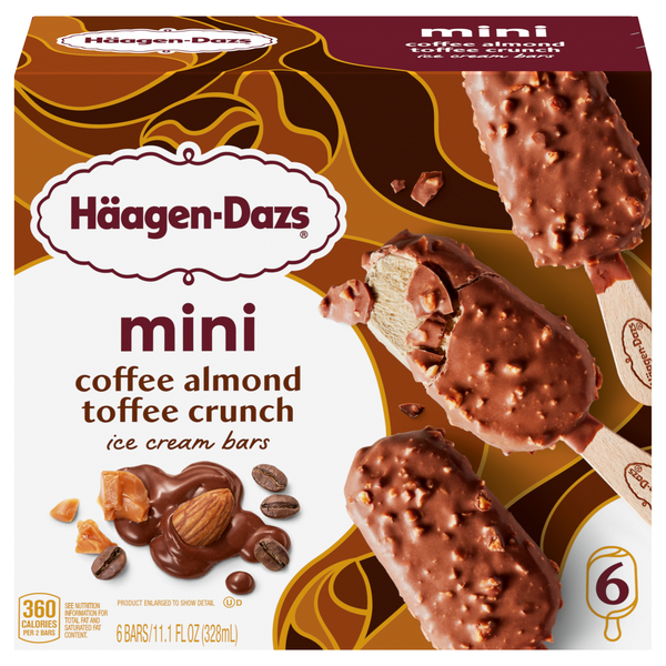 Haagen-Dazs Mini Coffee Almond Crunch Ice Cream Bars - 6 ct