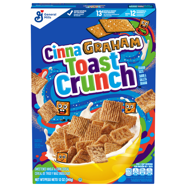 CinnaGraham Toast Crunch Sweetened Wheat & Corn Cereal
