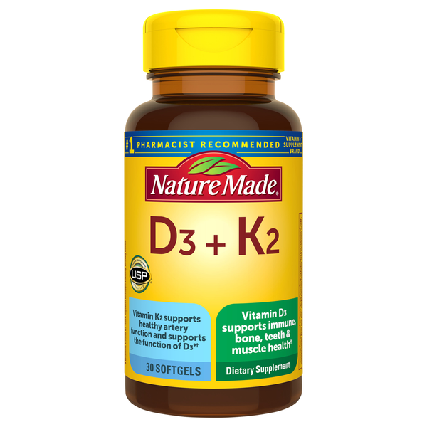 Nature Made Vitamins D3 + K2 Softgels