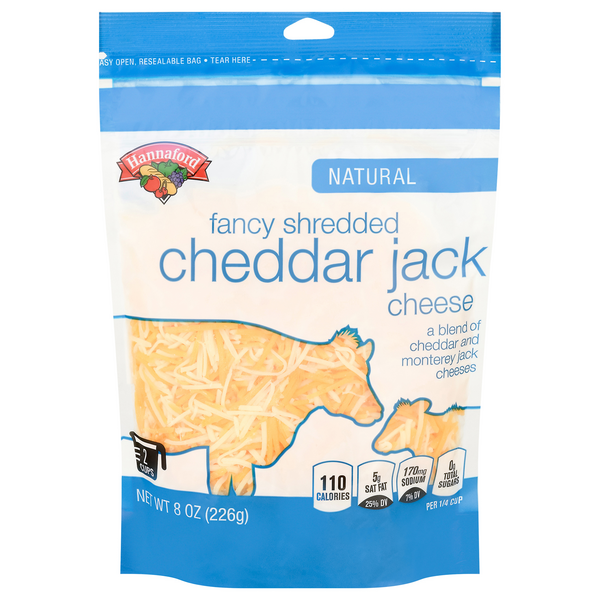 Hannaford Natural Fancy Shredded Cheddar Jack Cheese Blend