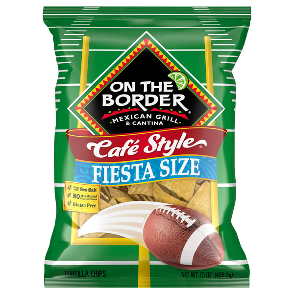 On The Border Cafe Style Tortilla Chips Fiesta Size