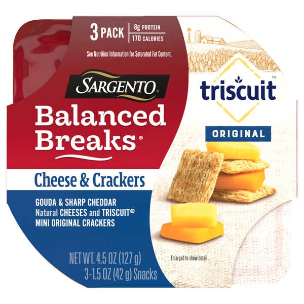 Sargento Balanced Breaks Gouda/Sharp Cheddar Cheese w/Triscuit Snack 3 ct
