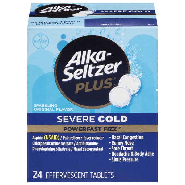 Alka-Seltzer Plus PowerFast Fizz Severe Cold Sparkling Original Tablets
