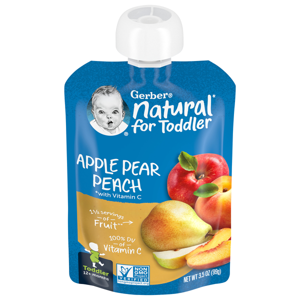 Gerber Natural Toddler Apple Pear & Peach