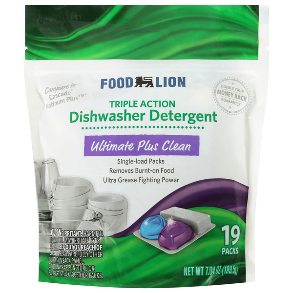 Food Lion Ultimate Clean Triple Action Dishwasher Detergent Packs - 19 ct