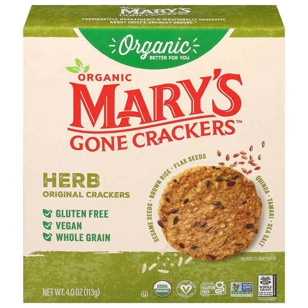 Mary's Gone Crackers Organic Gluten Free Original Herb Crackers