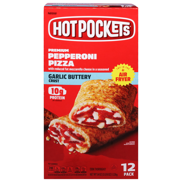 Save on Hot Pockets Pepperoni Pizza with Garlic Buttery Crust 12 ct