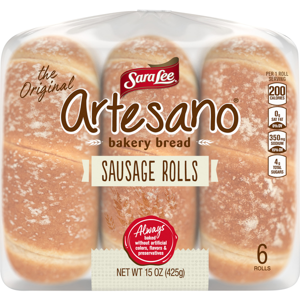 Sara Lee Artesano Sausage Rolls - 6 ct