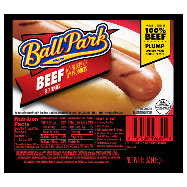 Ball Park Beef Franks - 8 ct