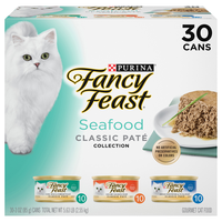 Fancy Feast Classic Pate Seafood Variety Pack Wet Cat Food - 30 ct