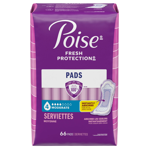Poise Incontinence Pads Moderate Absorbency Regular Length