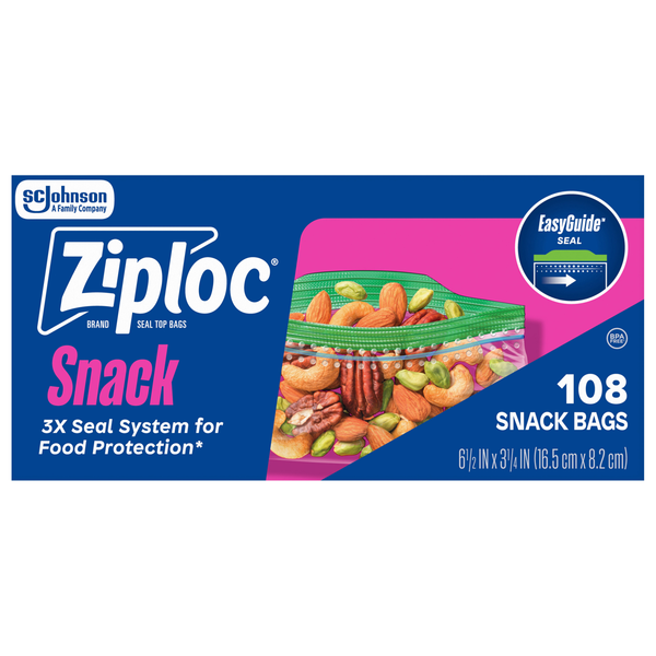 Ziploc Easy Guide Snack Bags