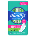 Always Ultra Thin Size 2 Unscented Long Super Pads with Wings