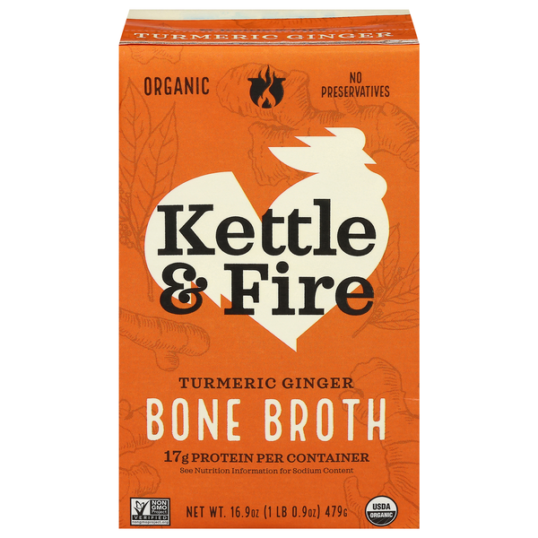 Kettle & Fire Organic Gluten Free Turmeric Ginger Chicken Bone Broth