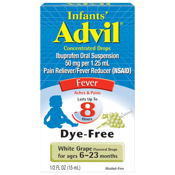 Advil Infants' Fever Pain Reliever White Grape Ibuprofen Oral Suspension