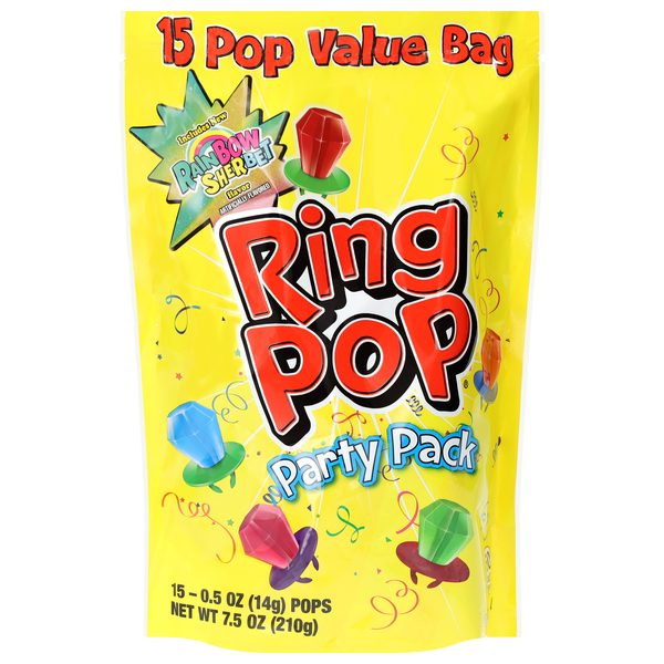 Ring Pop Assorted Lollipop Candy Party Pack - 15 ct