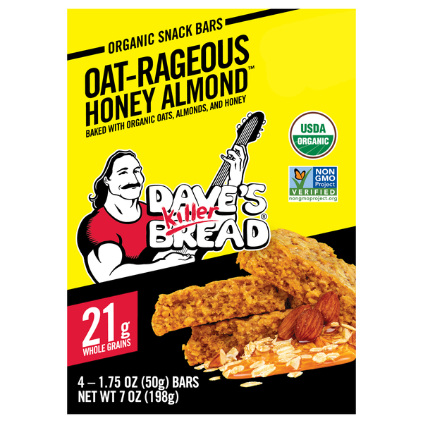 Dave's Killer Bread Organic Oat-Rageous Honey Almond Snack Bars - 4 ct