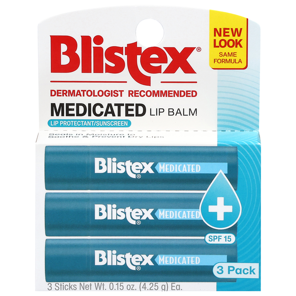 Blistex Medicated Lip Balm SPF 15 - 3 ct