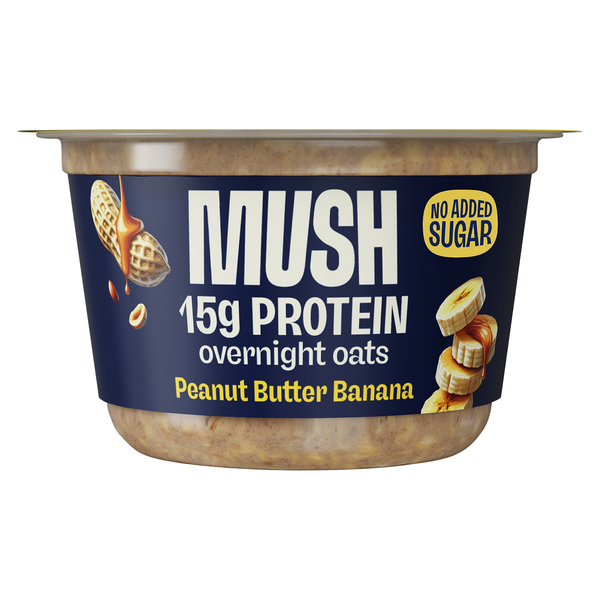 MUSH Gluten & Dairy Free Peanut Butter Banana Protein Overnight Oats