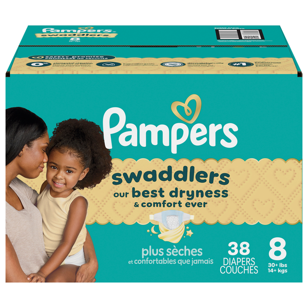 Pampers Swaddlers Size 8 Active Baby Diapers 46+ lb