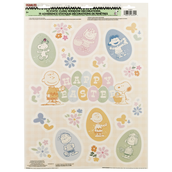 Peanuts Easter Static Cling Window Decorations Ages 3+