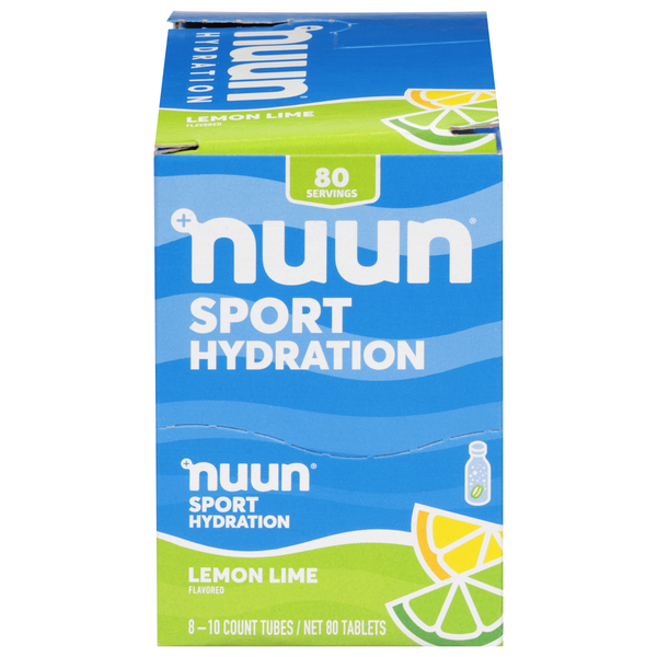 NUUN Lemon Lime Flavored Sport Hydration Tablets - 10 ct ea - 8 pk
