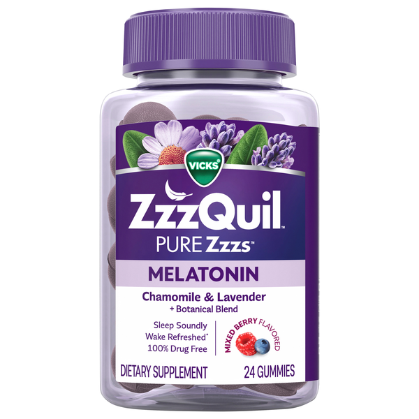 Vicks ZzzQuil Pure Zzzs Wildberry Vanilla Melatonin + Chamomile Gummies