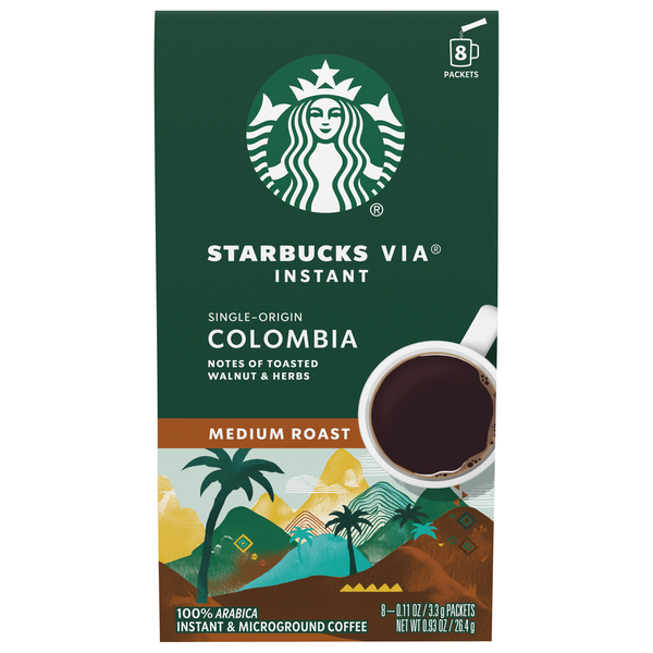 Save on Starbucks VIA Instant Colombia Medium Roast Coffee Packets