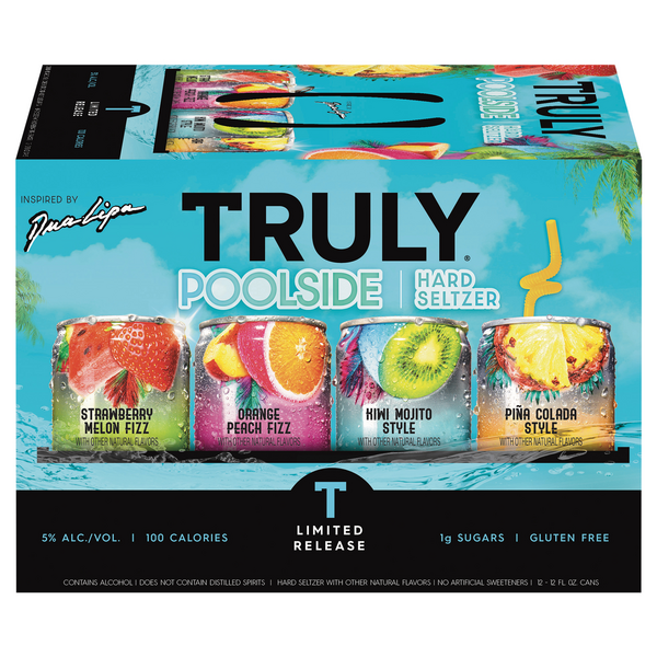 TRULY Poolside Hard Seltzer Variety Pack Limited Edition - 12 pk
