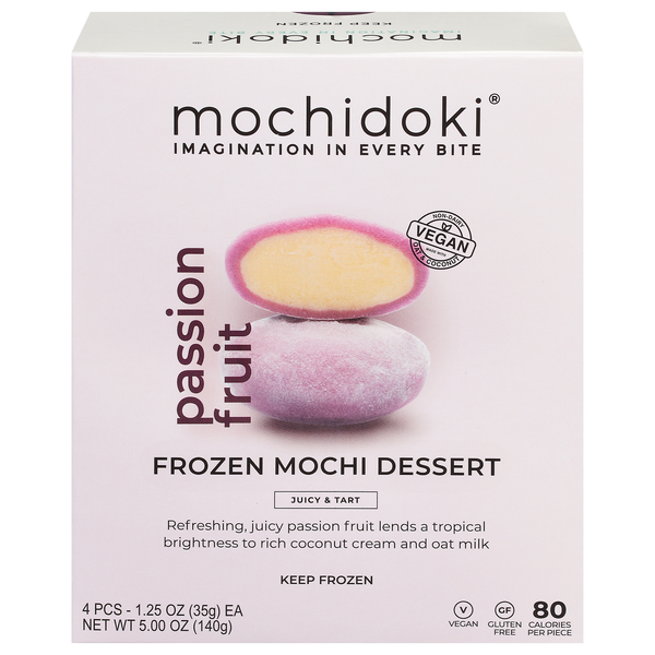 Save on Mochidoki Vegan Passion Fruit Frozen Mochi Dessert - 4 ct
