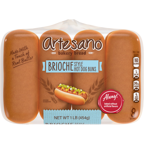 Artesano Brioche Hot Dog Buns - 8 ct