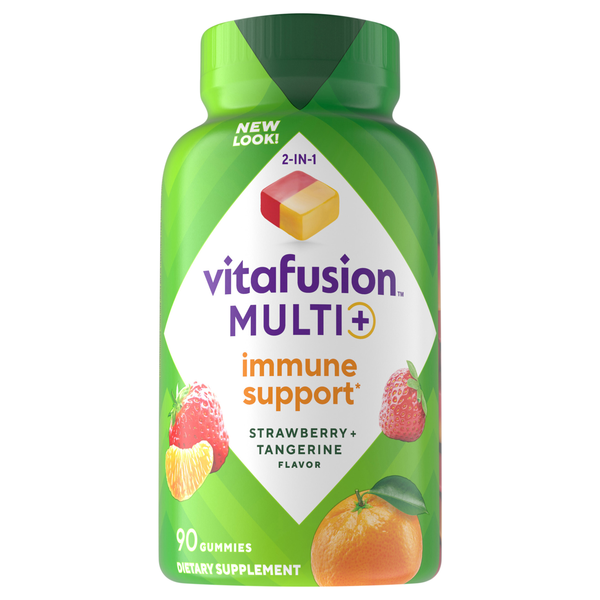 vitafusion Multi + Immune Tangerine + Strawberry Flavor Gummies