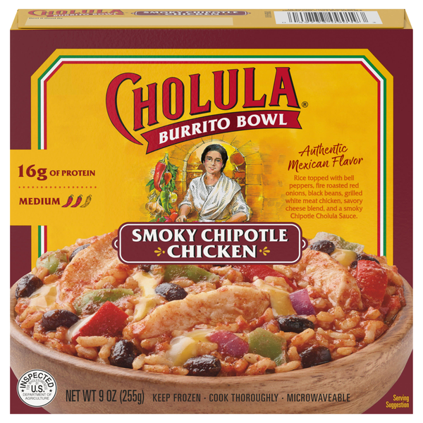 Cholula Smoky Chipotle Chicken Burrito Bowl Frozen Meal