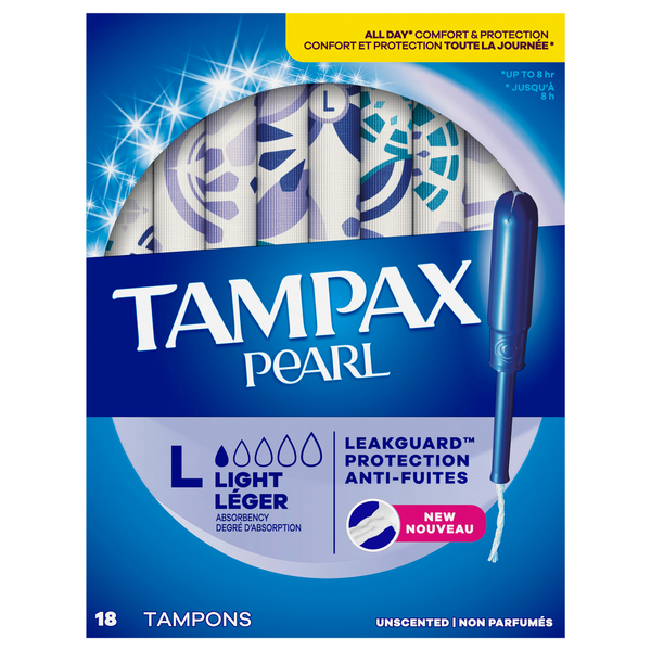 Tampax Pearl Unscented Light Tampons