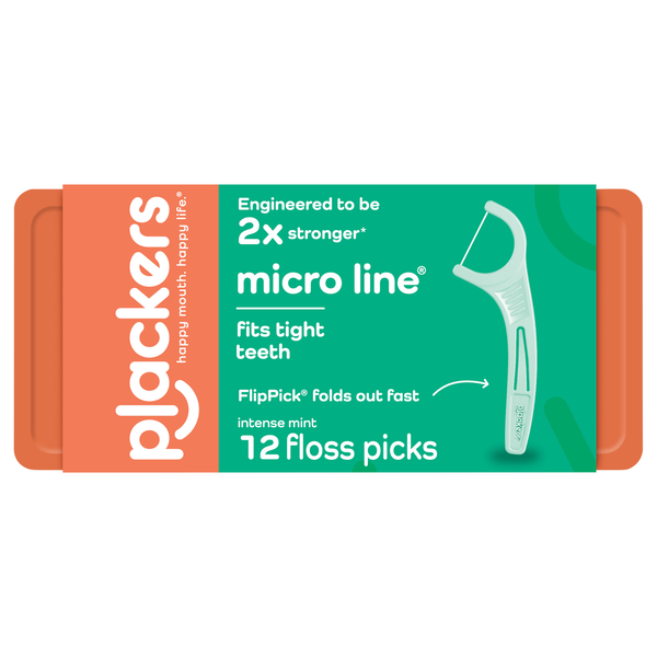 Plackers Micro Mint Dental Flosser Travel Case - 12 ct