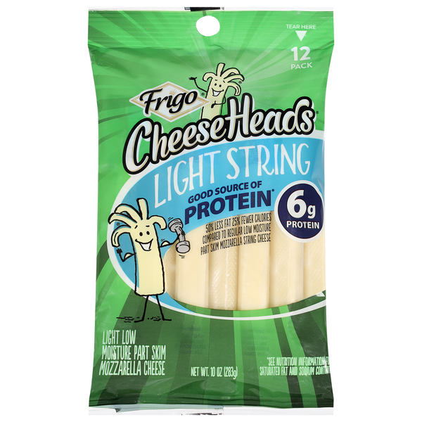 Frigo Cheese Heads Light Mozzarella String Cheese - 12 ct