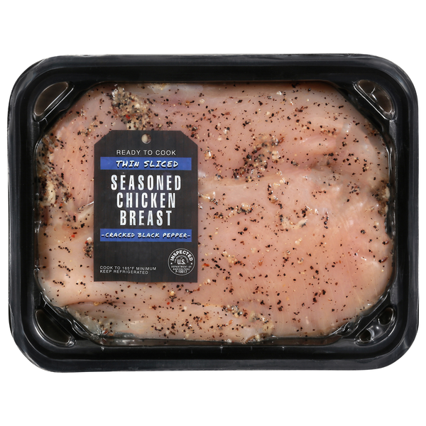 Premier Foods Thin Sliced Seasoned Cracked Black Pepper Chicken Breast