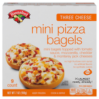 Hannaford Three Cheese Mini Pizza Bagels - 9 ct Frozen