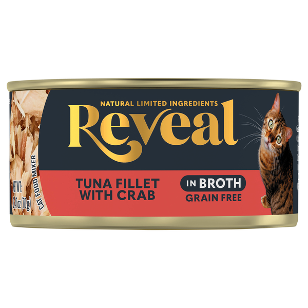 Reveal Wet Cat Food Tuna Fillet with Crab in Broth Grain Free