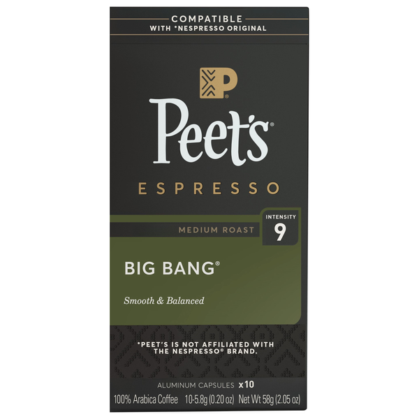 Peet's Espresso Big Bang Medium Roast Coffee Capsules