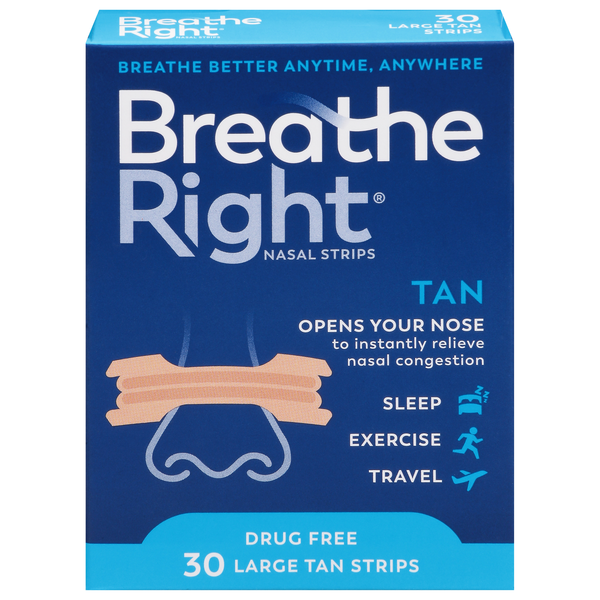 Breathe Right Nasal Strips Tan Original Large