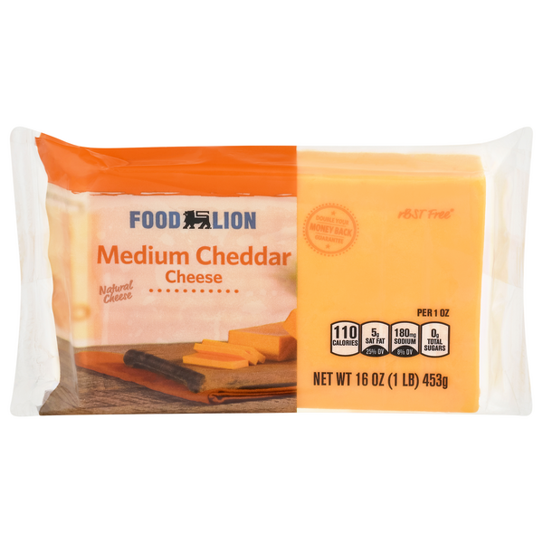 Save on Food Lion Cheddar Cheese Medium Chunk Natural Order Online