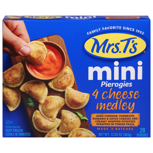 Mrs. T's Mini 4 Cheese Medley Pierogies - 28 ct Frozen