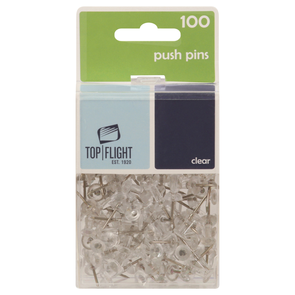 Top Flight Push Pins Clear