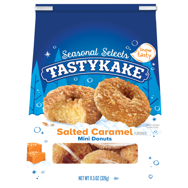 Tastykake Winter Edition Mini Salted Caramel Donuts