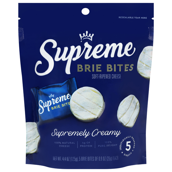 Supreme Supremely Creamy Soft-Ripened Cheese Brie Bites - 5 ct